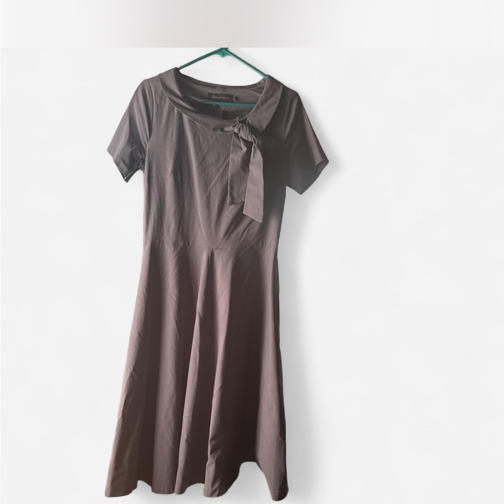 Elegant Dark Grey Dress 50’s inspired